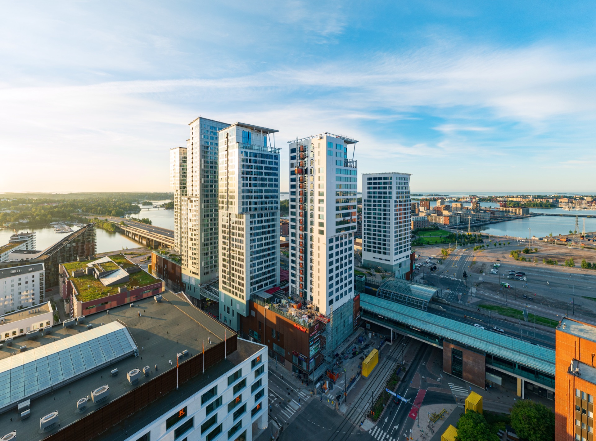 Aerial view of Kalasatama, Helsinki